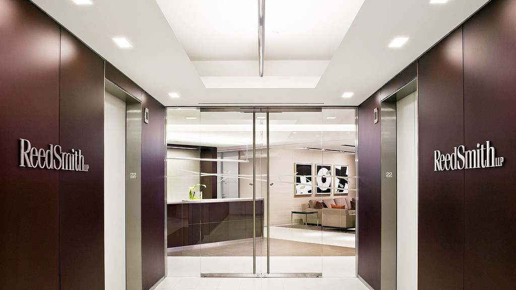 A room with glass doors.
