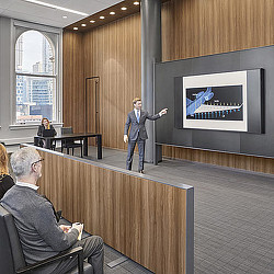 A person giving a presentation.
