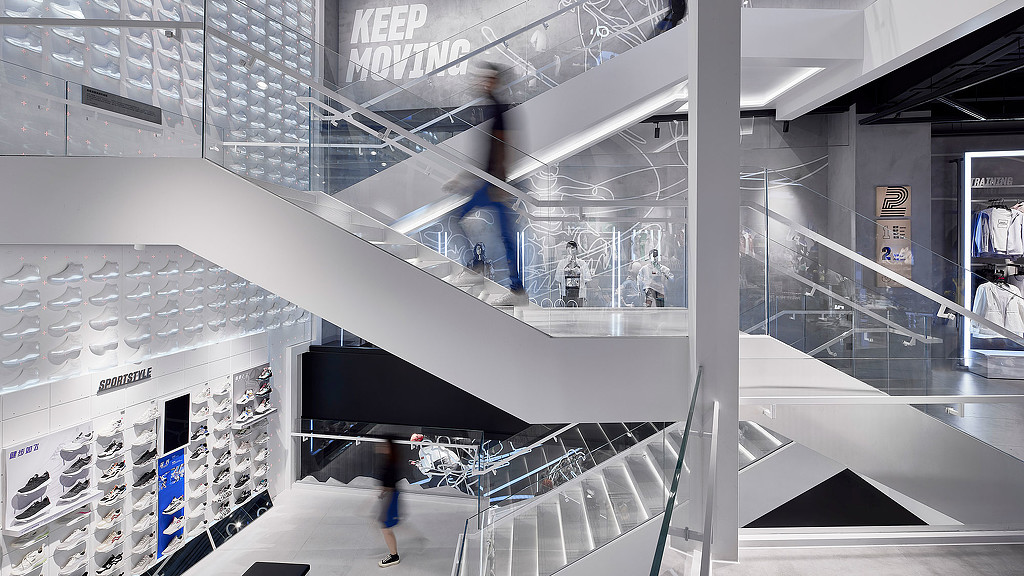 A high angle view of a building.